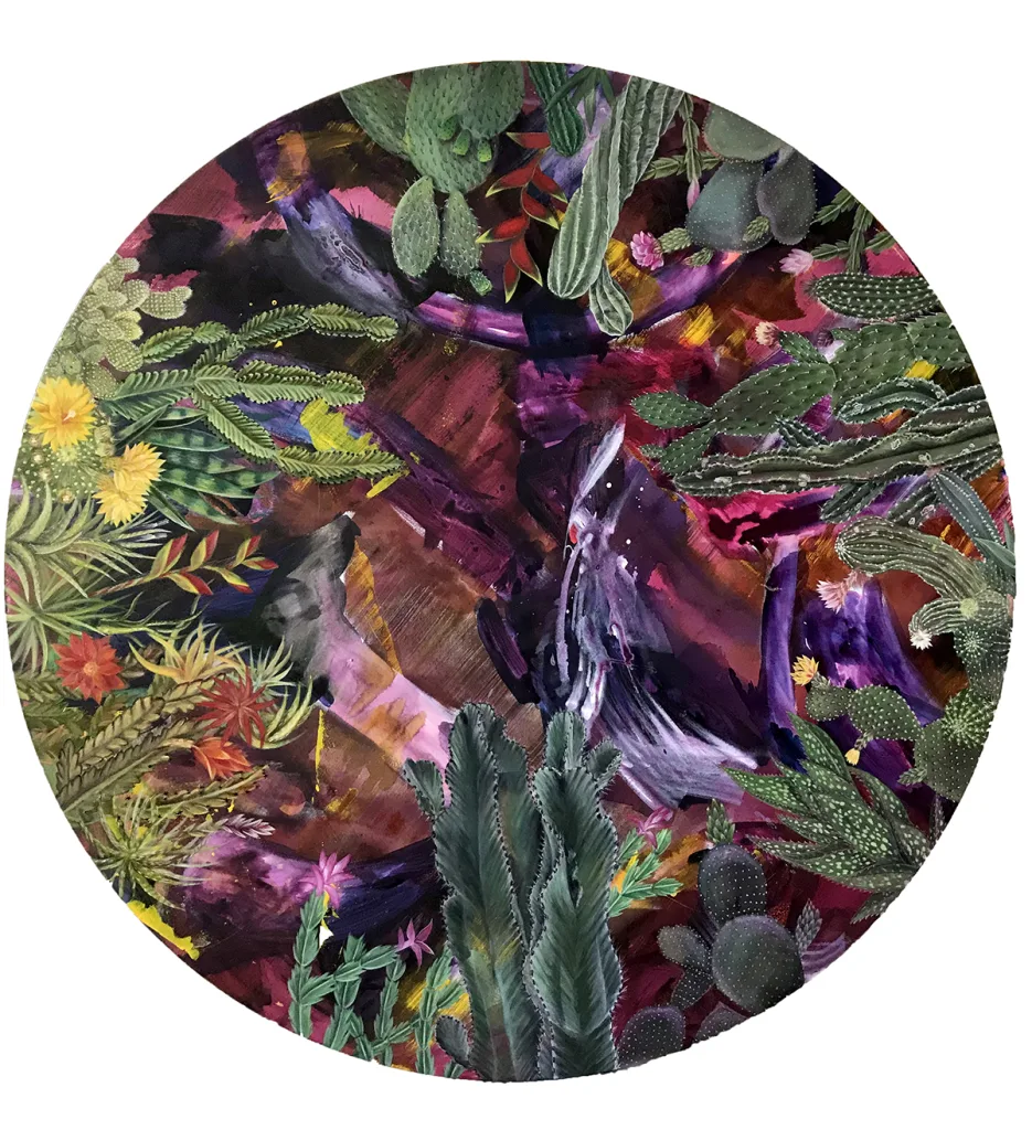 Cantaceae, 2017 by Velia de Iuliis 72 x 72 inches gouache and oil on canvas