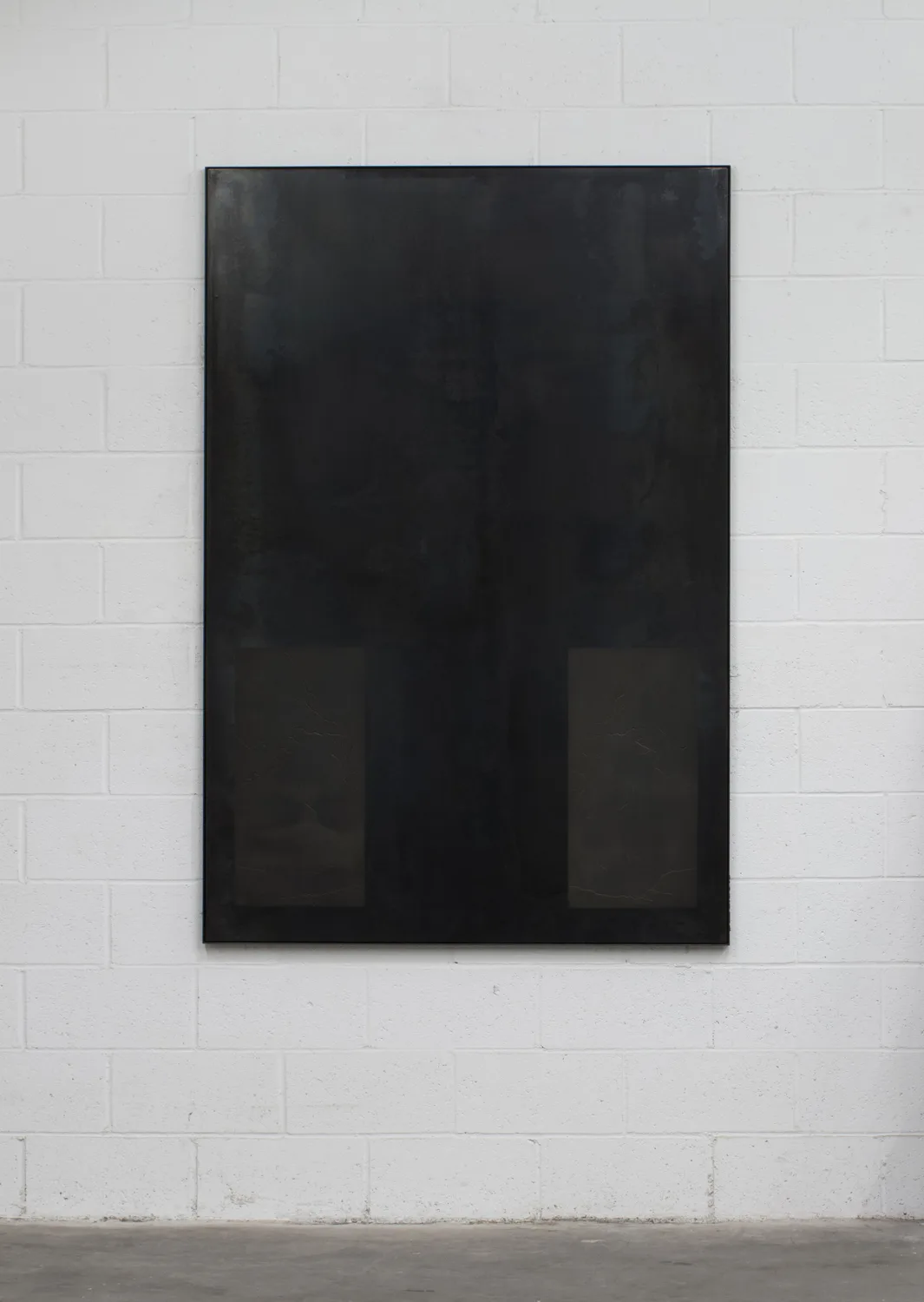 A small panel black steel plate