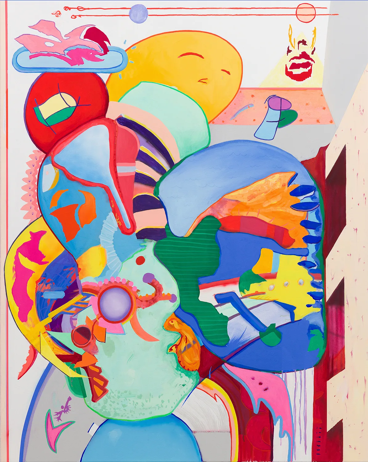 Blind Skies by Rives Granade, acrylic gouache, acrylic, and oil on canvas, 60 x 48 inches