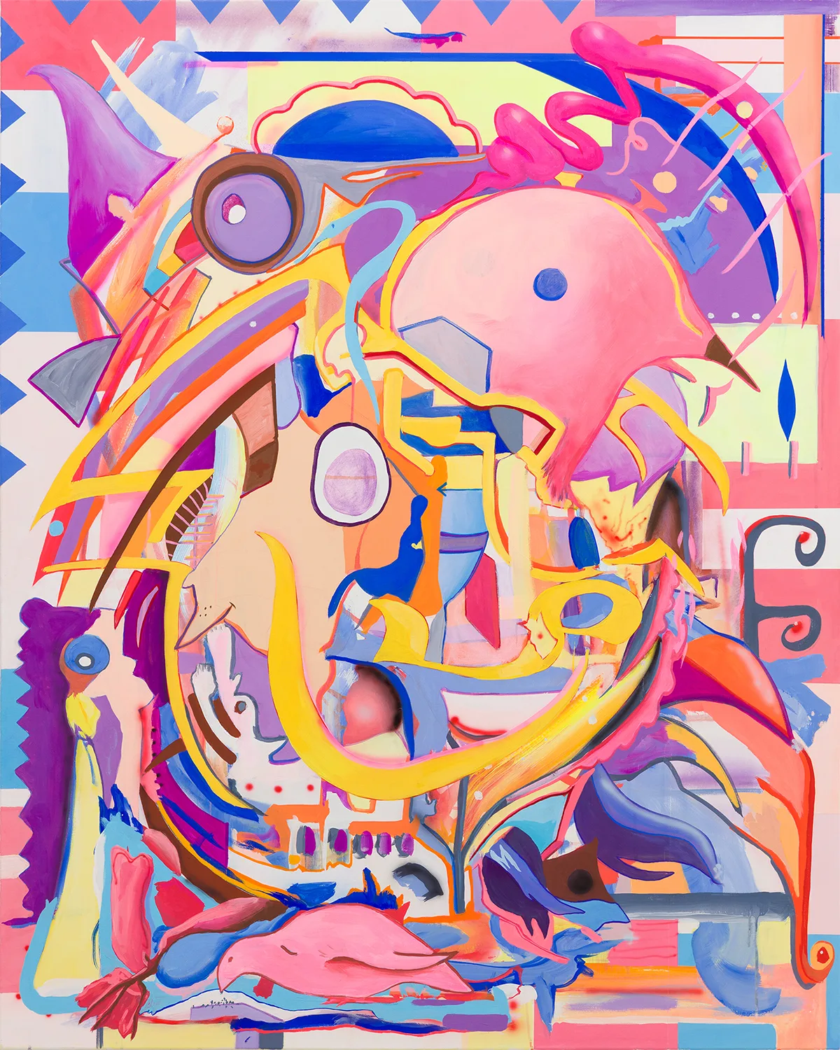 Dropsicle by Rives Granade, acrylic gouache, acrylic, and oil on canvas, 60 x 48 inches