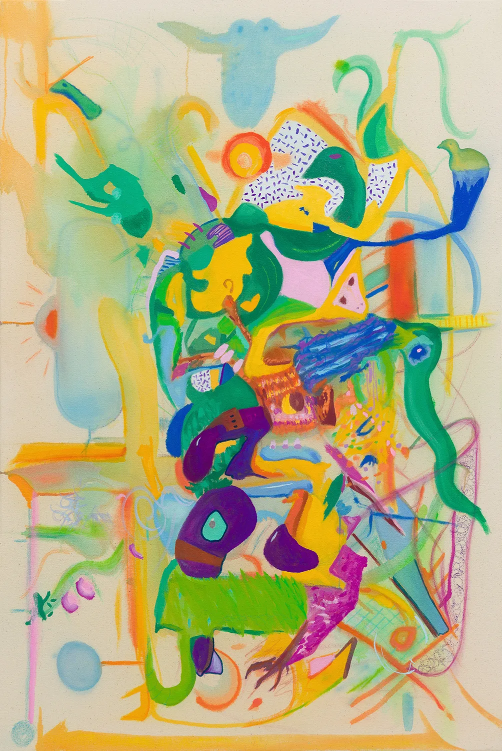 Slytherin by Rives Granade, acrylic gouache on canvas, 36 x 24 inches