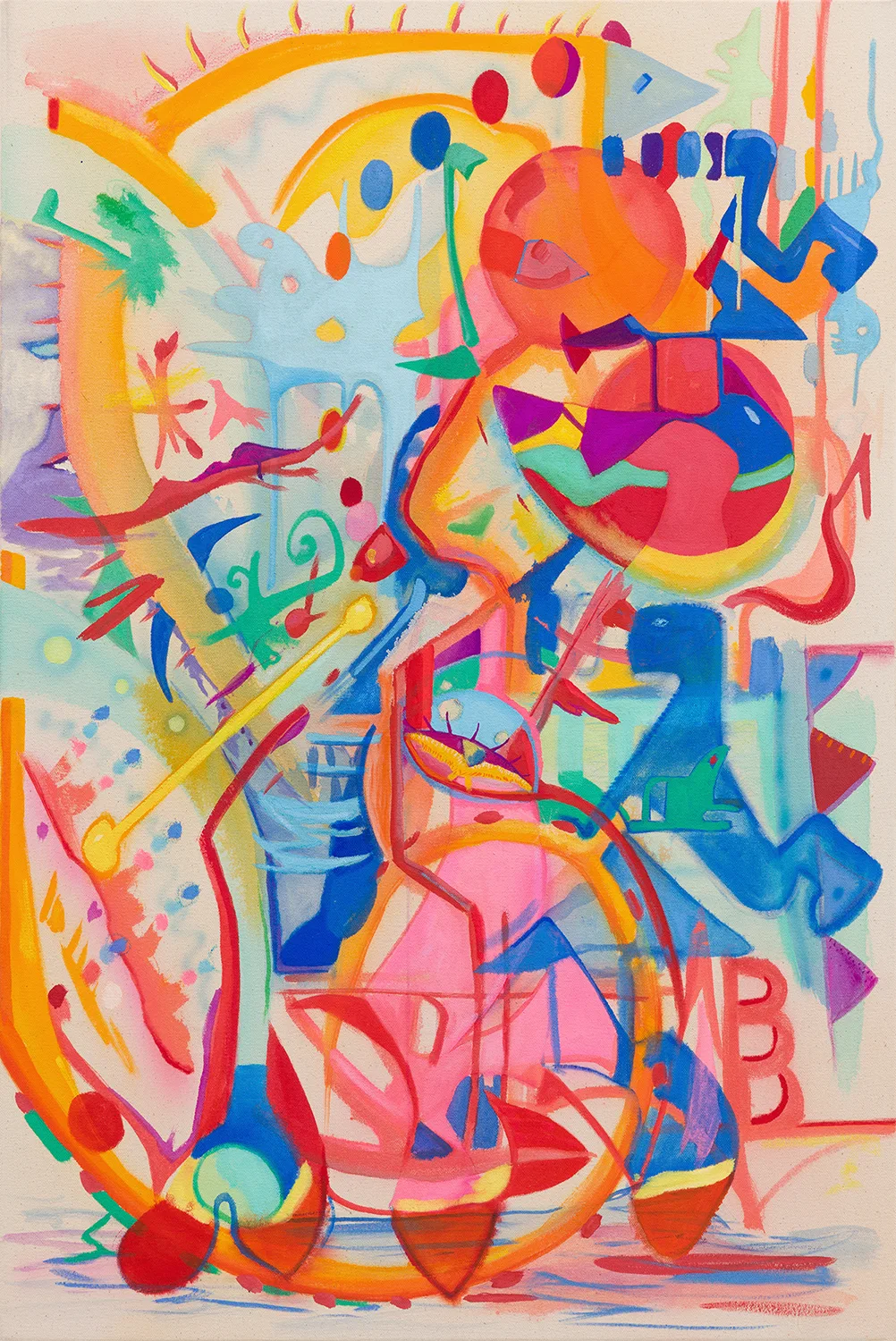 Visionary Painting by Rives Granade, mixed media on canvas, 36 x 24 inches