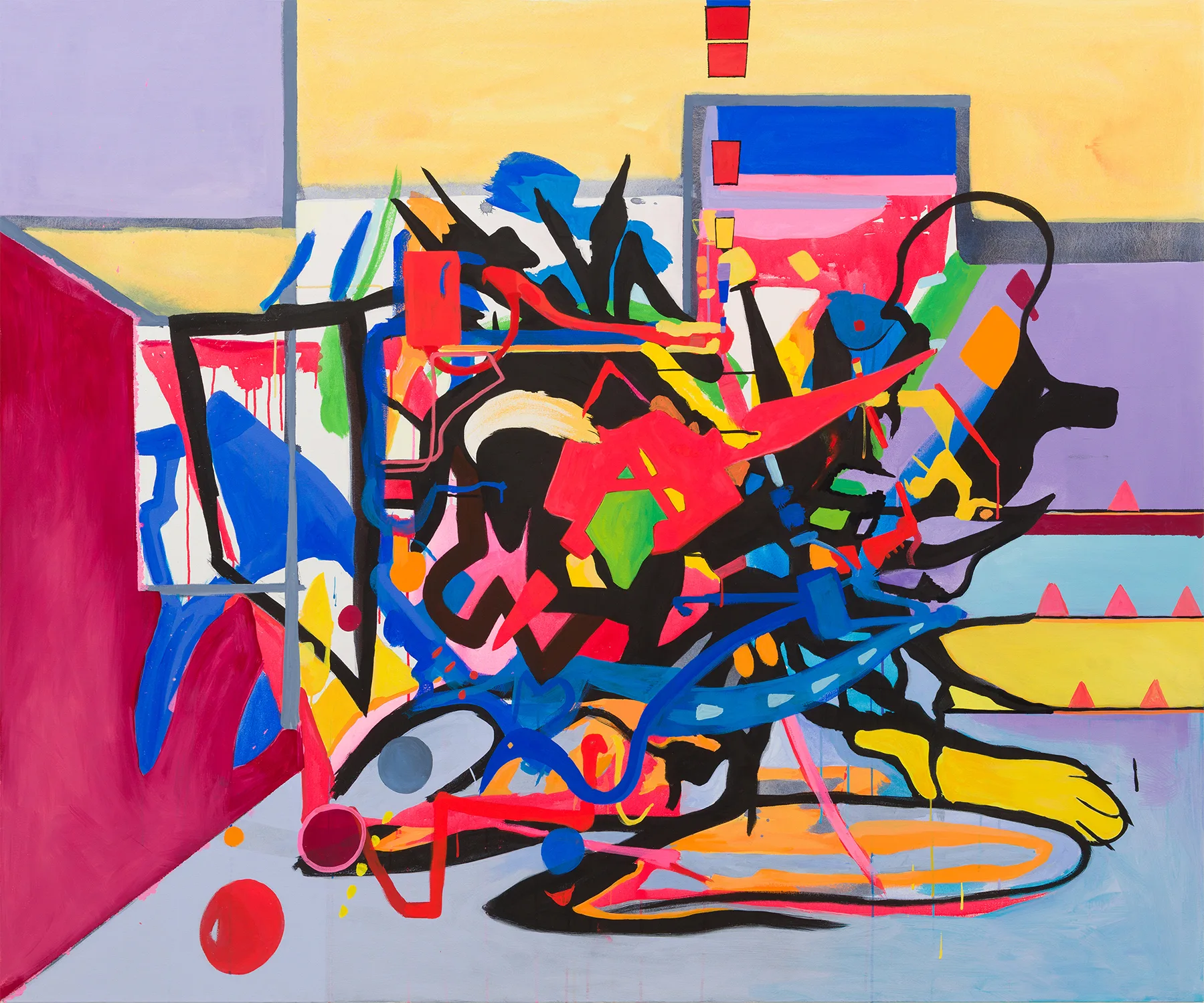 Zoser Room by Rives Granade, acrylic gouache on canvas 60 x 72 inches