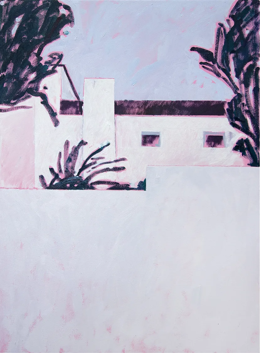 Stepped Wall by Nick McPhail, oil on canvas, 24 x 18 inches