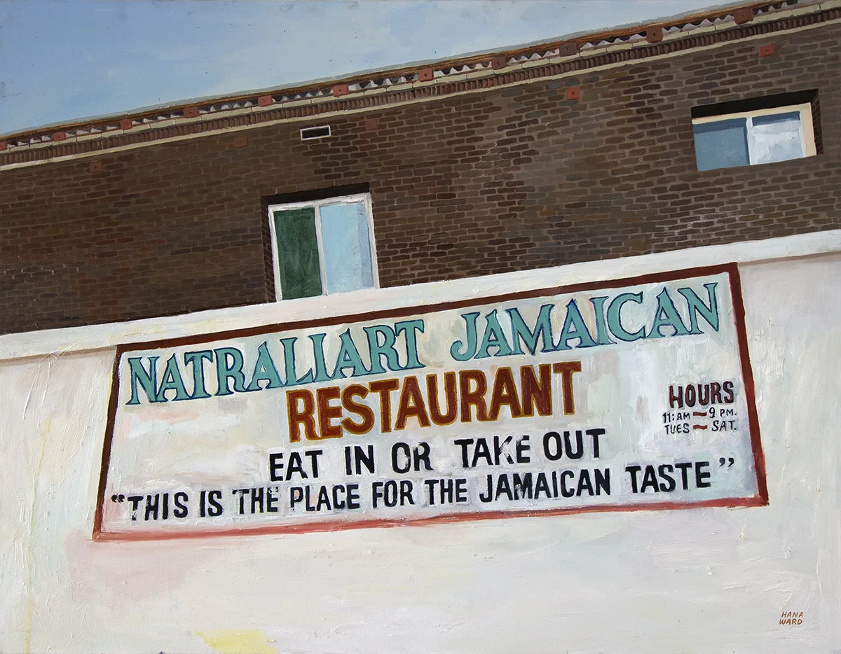 juicy's by Hana Ward, oil on canvas, 52 x 40 inches