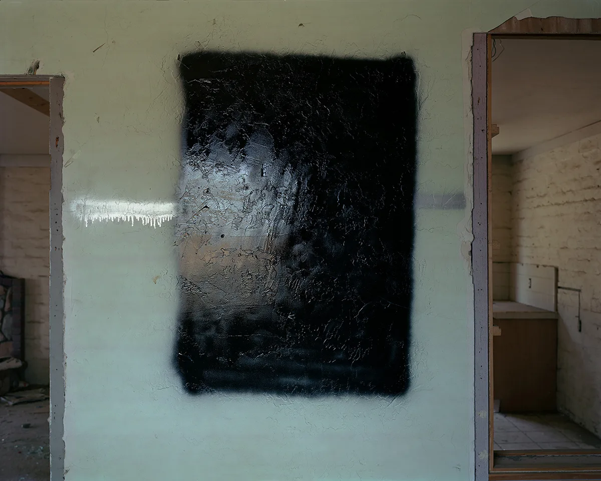 John Divola Intervention K, 2007 Archival digital pigment print mounted to Dibond aluminum, welded aluminum frame with matching set-backs and Optium museum acrylic 36 x 44 in