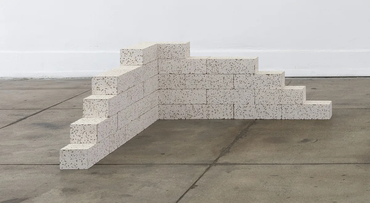 Alix Vernet Office Ruin (buried vertical), 2020 fiber glass ceiling tiles 24 x 48 in