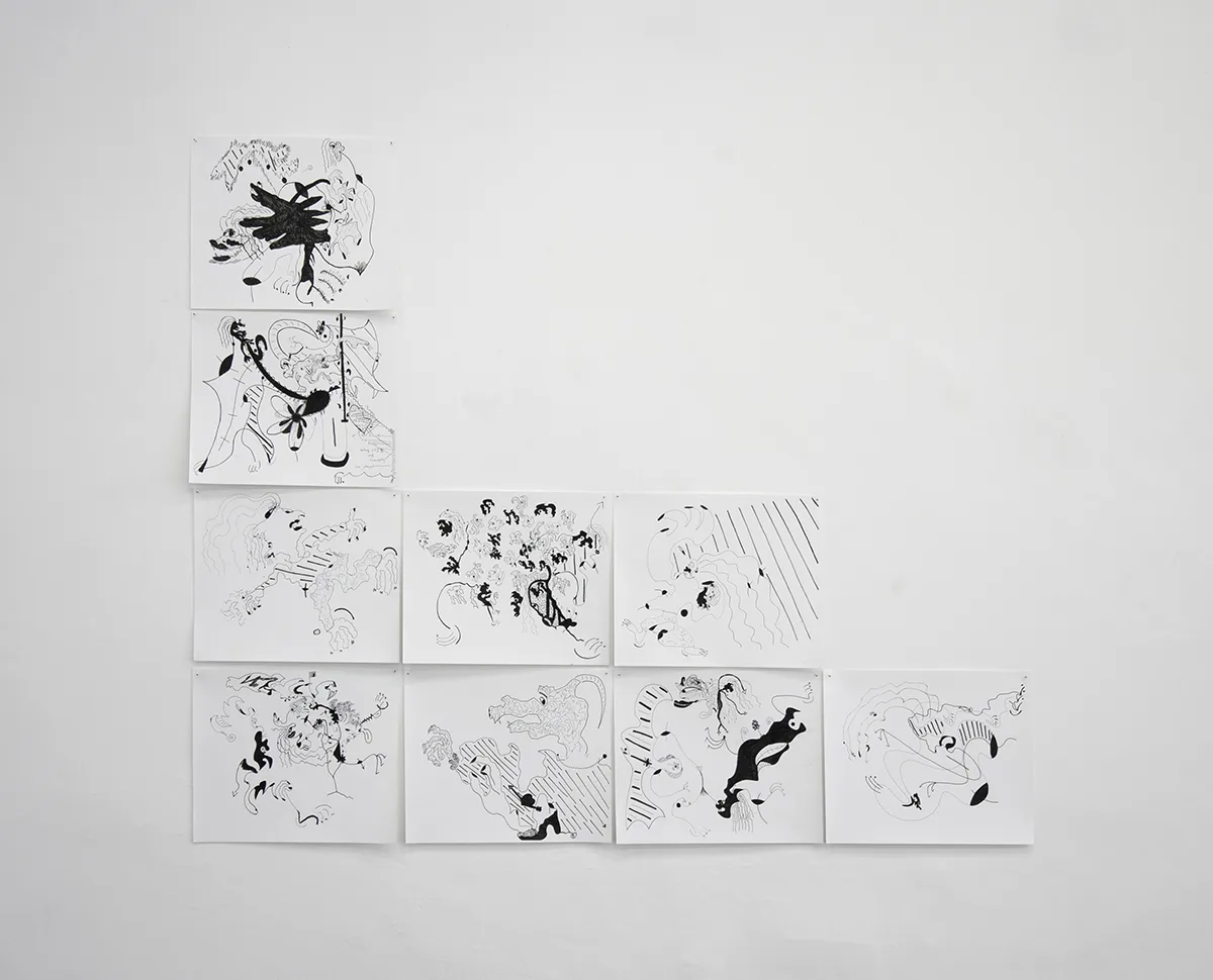 Ser Serpas Resource for Discard, 2017 ink on paper 11 x 14 in