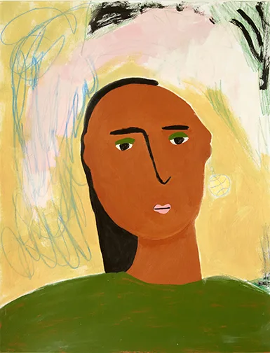 Lilian Martinez Basket Ball Earring, 2016 mixed media on paper 8.5 x 11 inches