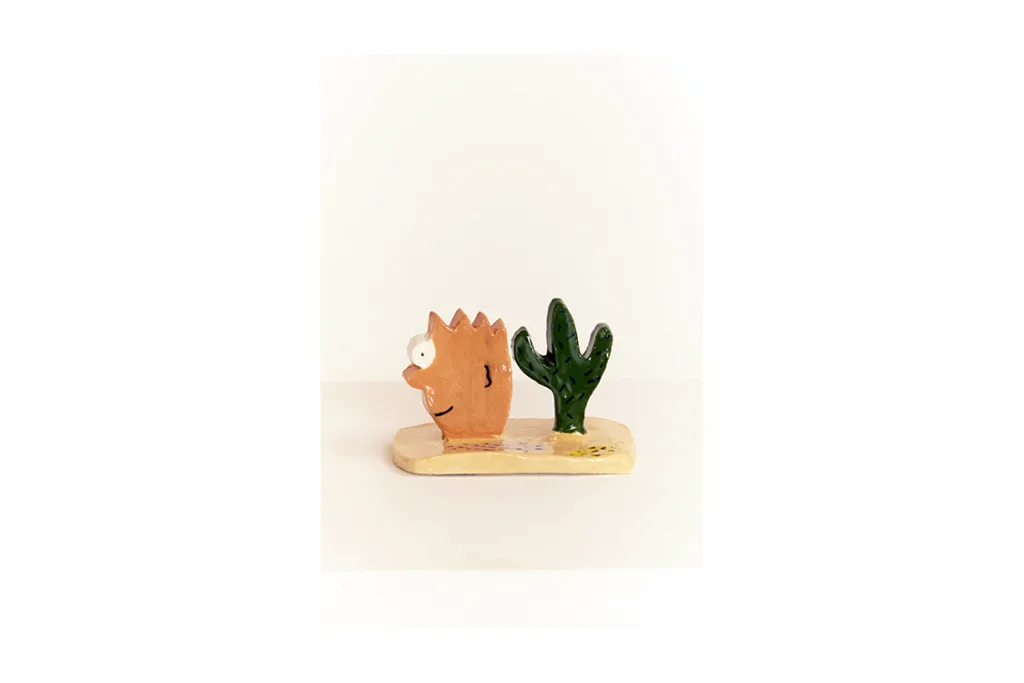 Lilian Martinez Bart and Cactus, 2016 ceramic 3 x 3.5 x 2.5 inches