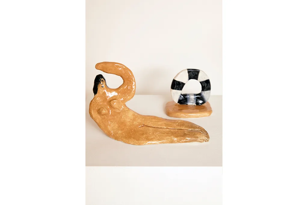 Lilian Martinez Lounging Figure, 2016 ceramic 8.5 x 6 x 2 inches