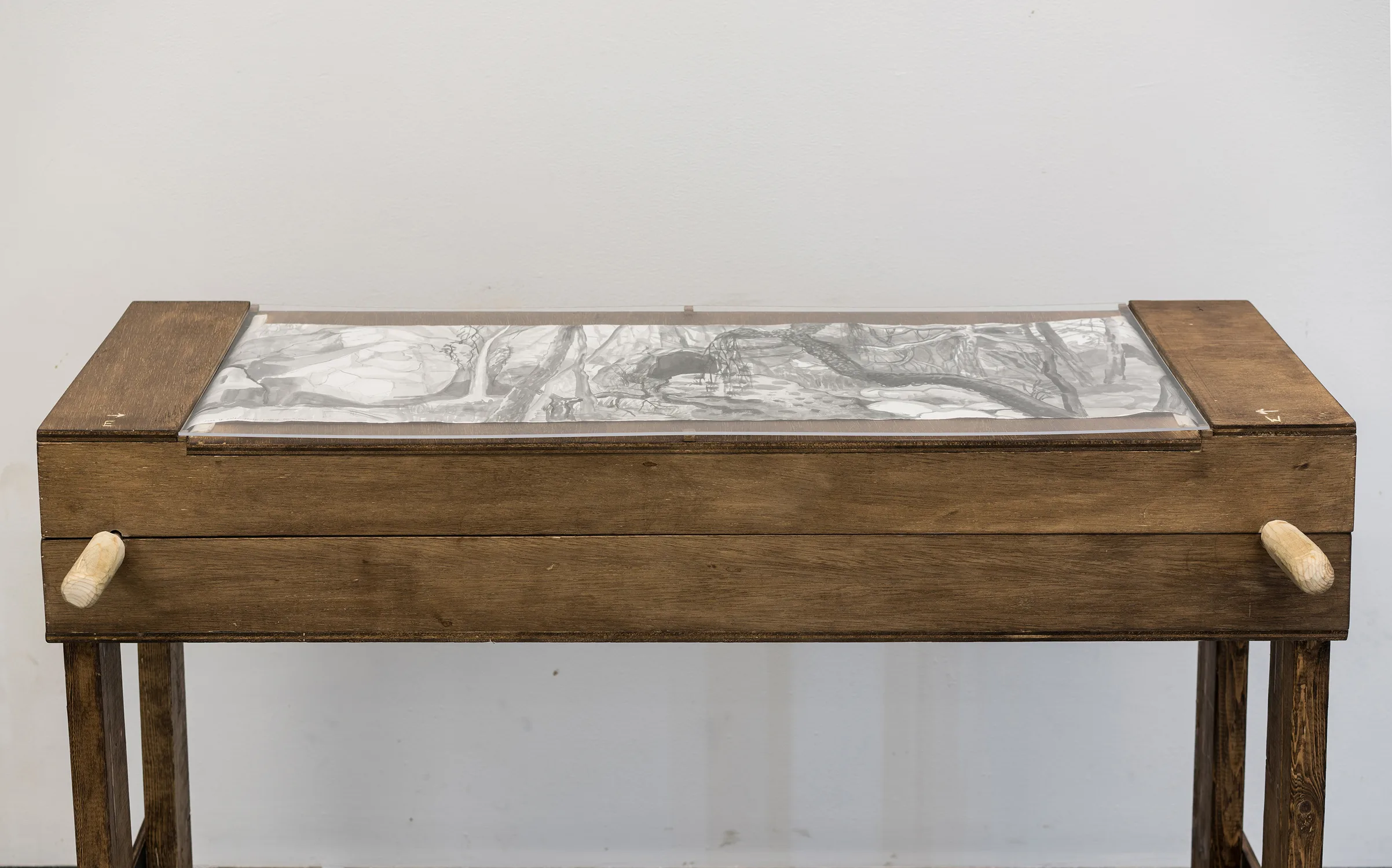 In Search of the Lost Tiger (Paradise Limited), 2016 by Young Joo Lee, Korean ink on scroll paper 12.6 x 984 inches