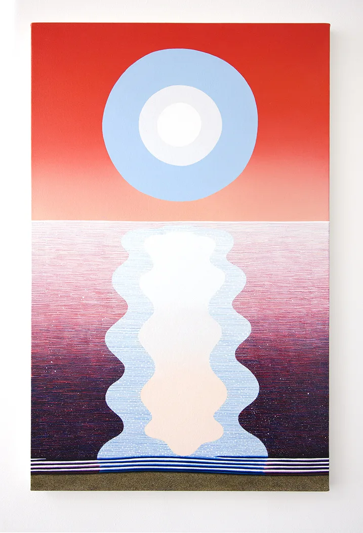 A False Show, 2018 by Matthew F Fisher, Acrylic on canvas, 40 x 25 inches