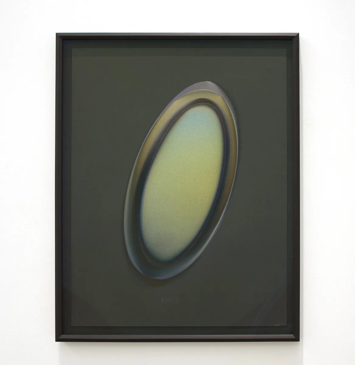 Larry Bell MELBK 89, 1985 Aluminum and silicon monoxide on paper 29.50 x 24 in