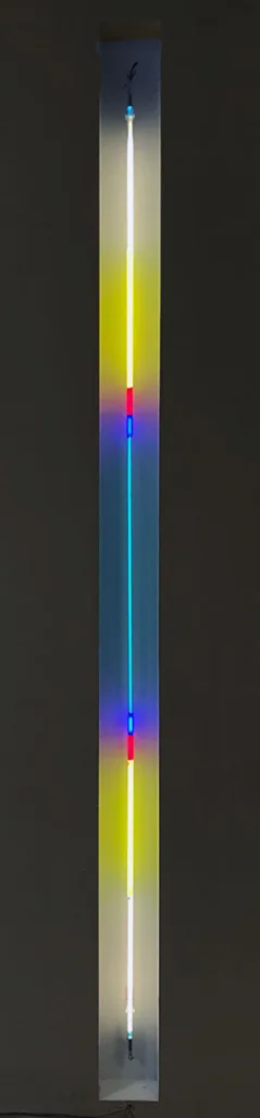 Laddie John Dill Ohio Blue Tip II, 1971 Argon, mercury and glass 85 x 1.5 in