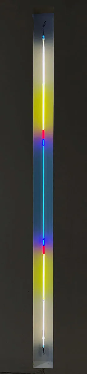 Laddie John Dill Ohio Blue Tip II, 1971 Argon, mercury and glass 85 x 1.5 in