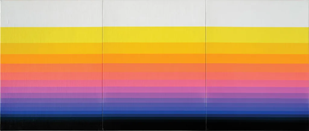 Norman Zammitt South Wall Truptych I, 1976 acrylic on canvas board (3 panels) 14 x 33 in