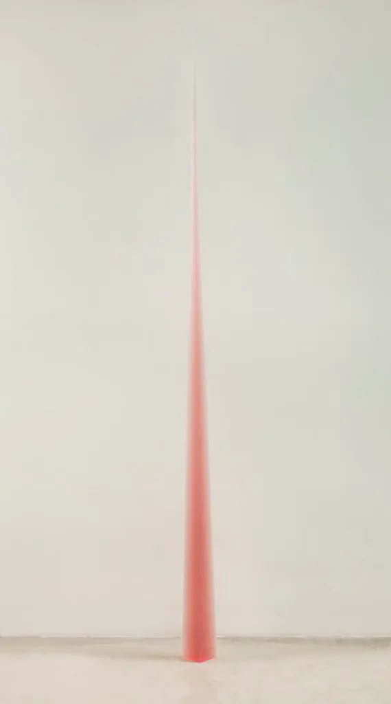 Peter Alexander 1/9/18 Needle (Red), 2018 Urethane 88 x 5 1/4 x 4 in