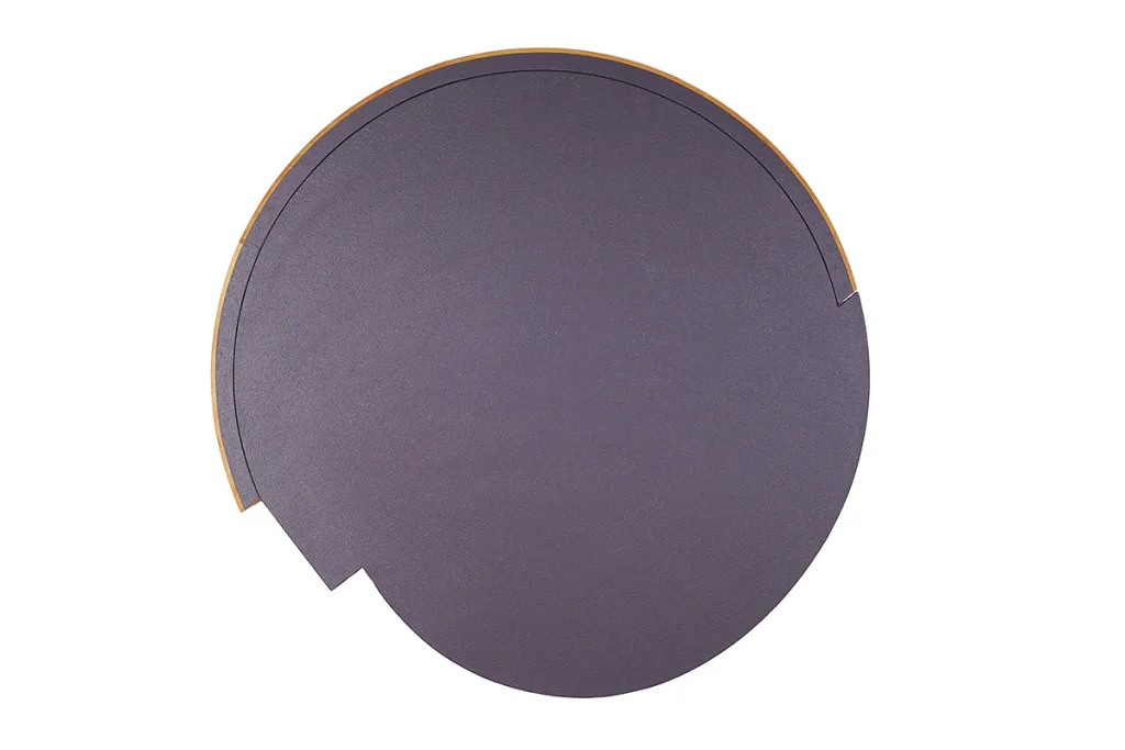 Tony DeLap Mysterioso II, 1979 Acrylic on canvas and wood 39 in (diameter)