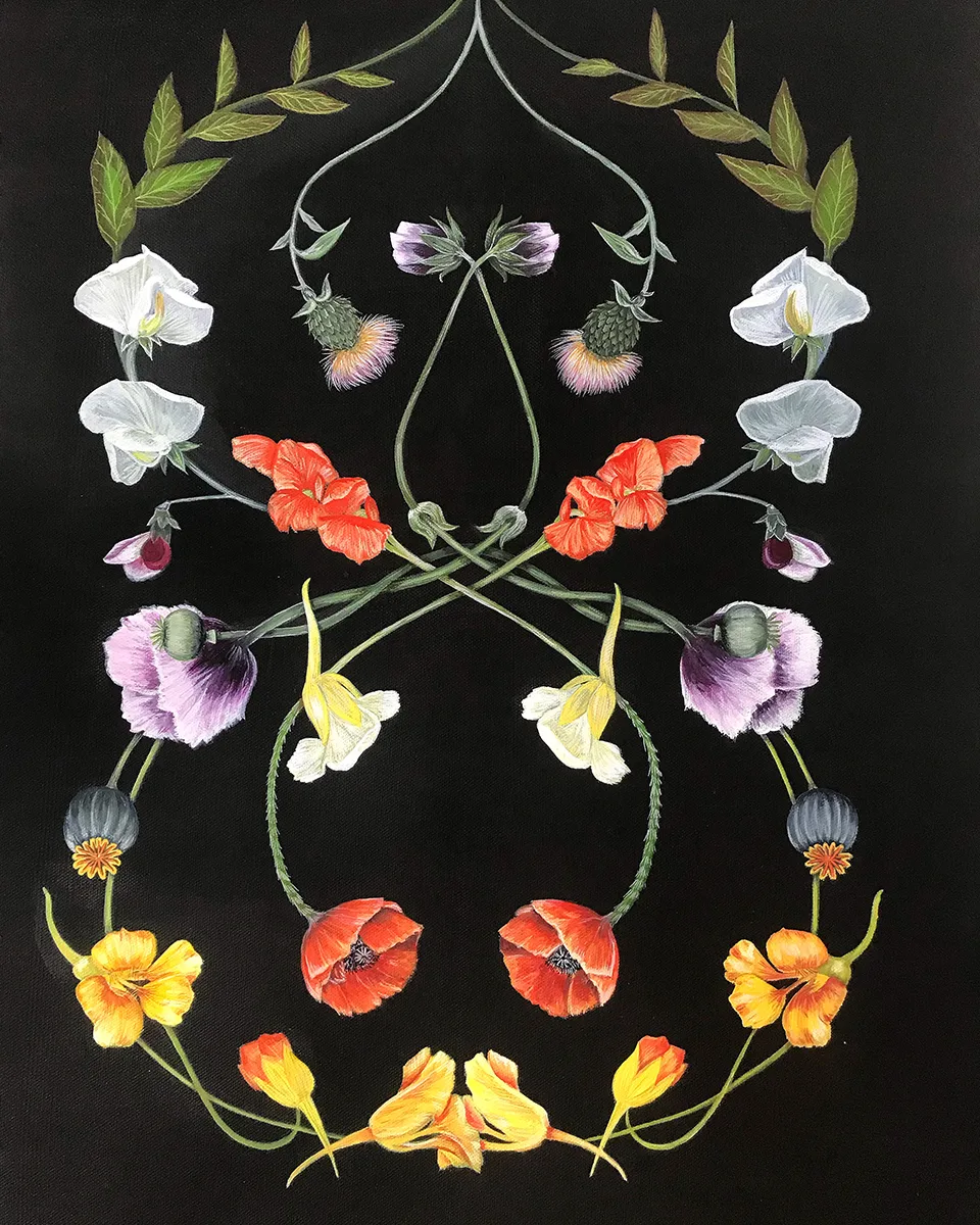 Balance, 2017 by Velia de Iuliis 24 x 18 inches gouache on canvas
