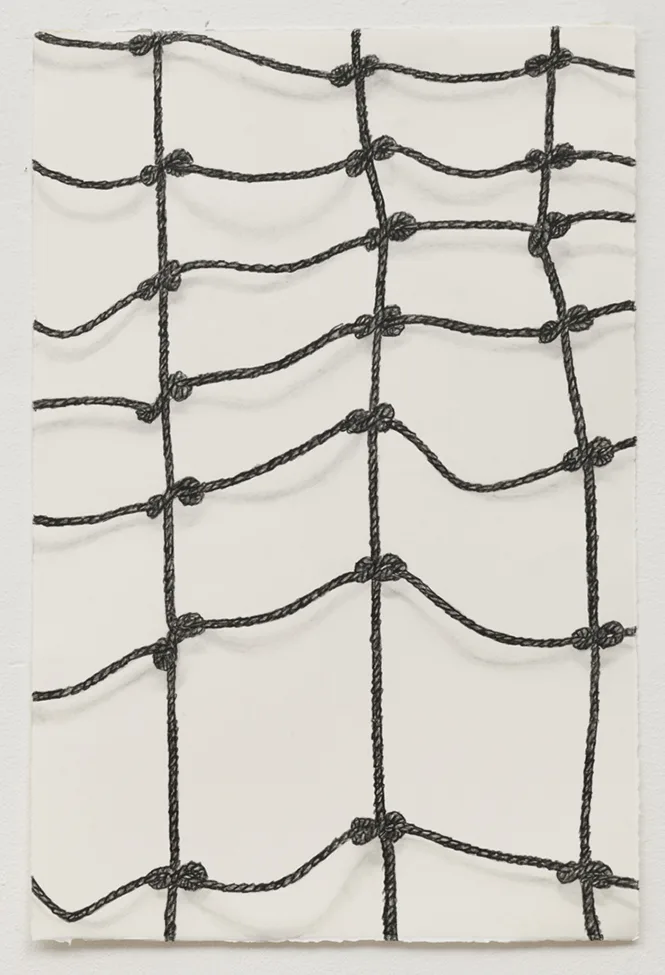 CLAUDIA PARDUCCI, Rope Drawing Day 3, 2018 Pencil and charcoal on paper, 22 x 15 inches