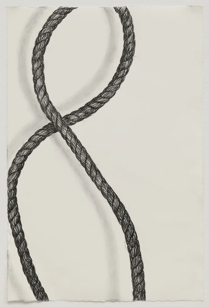 CLAUDIA PARDUCCI, Rope Drawing Day 6, 2018 Pencil and charcoal on paper, 22 x 15 inches