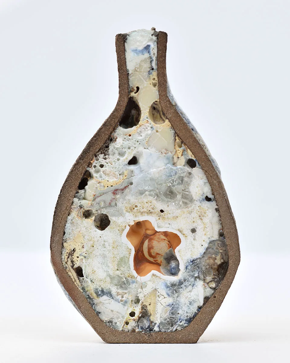 Emily Sudd Motherhood Secret #11, 2018 Clay, glaze, glass, and collected ceramic objects 6.5 x 3.75 x 2 inches