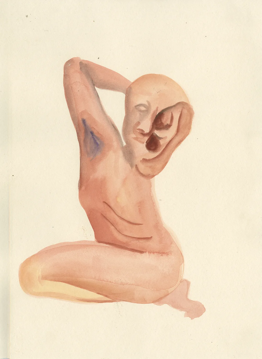 Listener, 2017 by Young Joo Lee, Watercolor on paper 12 x 9 inches