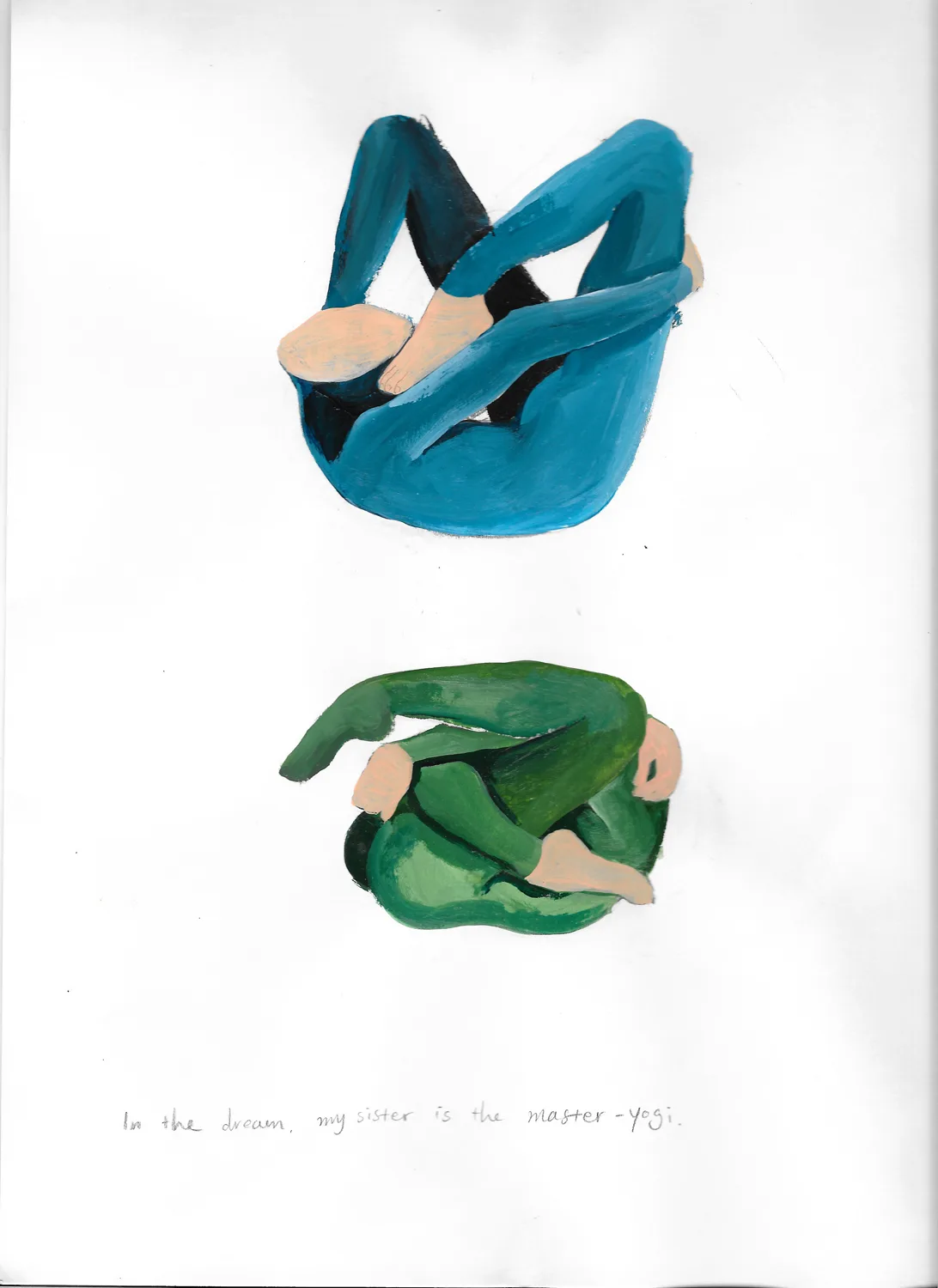 Sister Yogi, 2016 by Young Joo Lee, Acrylic on paper 12 x 9 inches