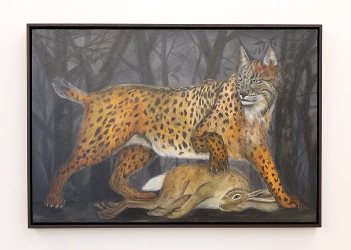 Velia de Iuliis Survival, 2015 gouache on canvas 24 x 36 in