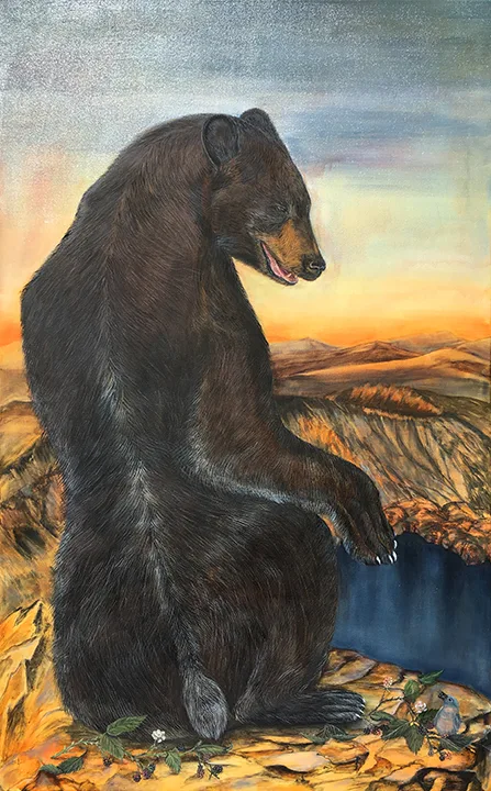 Velia de Iuliis The Feast, 2016 gouache and oil on canvas 30 x 48 in