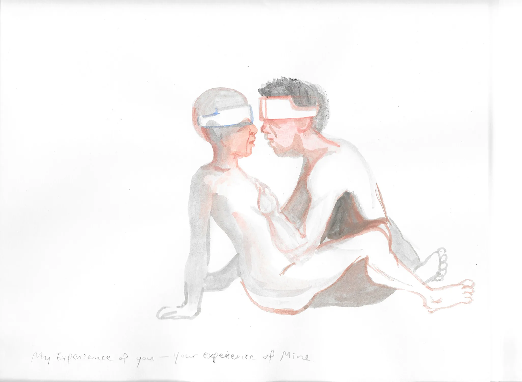 Virtual Intimacy, 2017 by Young Joo Lee, Watercolor on paper 9 x 12 inches