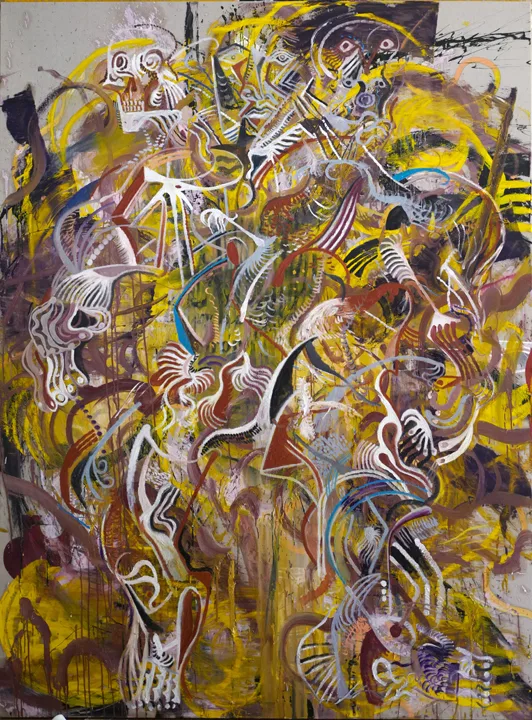 The pictograph and the collapse of the known., 2017 by Zio Ziegler oil on linen 96 x 72 inches