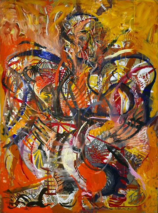 Neo Megalithic Figure, 2017 by Zio Ziegler oil on linen 96 x 72 inches