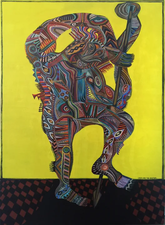 Zio Ziegler Logos and the Hunter, 2015 Oil on canvas 84 x 60 inches