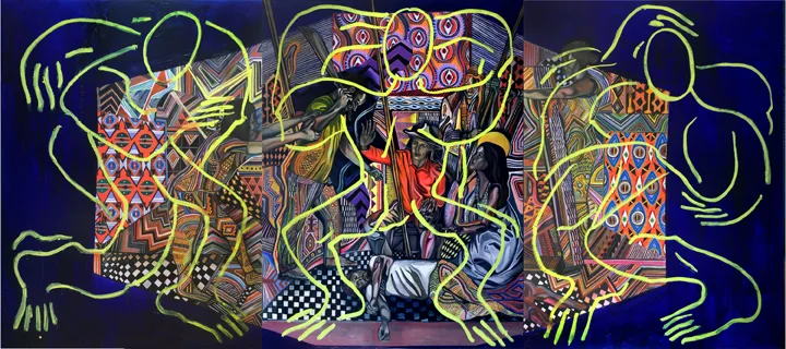 Zio Ziegler The Dual Intentions, 2015 Oil, acrylic and flashe on canvas 96 x 216 inches