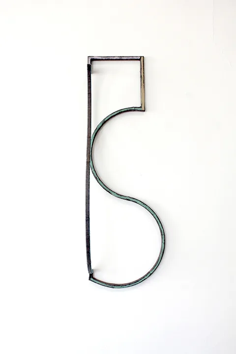 Molly Larkey Vessel 3, 2016 Steel wrapped with linen, paint 35.5 x 12.5 x 10.25 inches