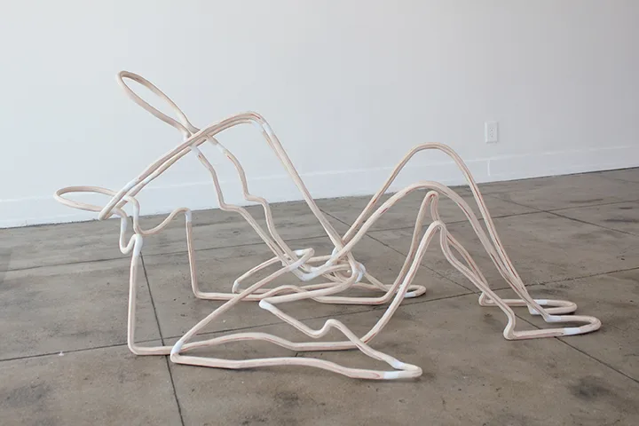 Lee Relvas Tangling, 2016 plywood, wood filler, epoxy putty, polyurethane 60 x 28 x 30 inches
