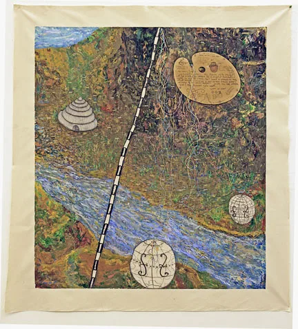 How the West was One by William T. Wiley - mixed media on canvas