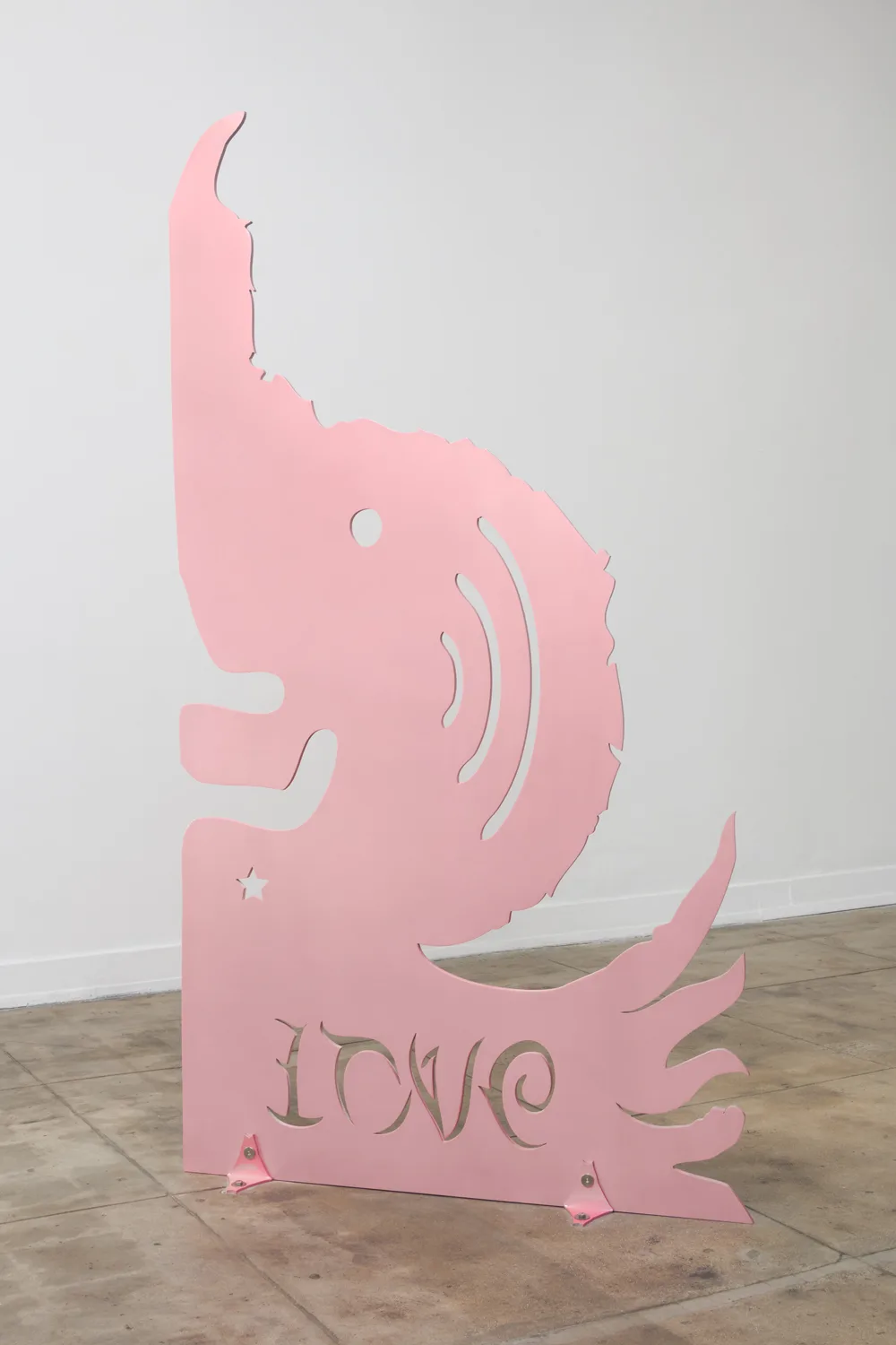 Rives Granade Love Hate, 2017 aluminum, steel, auto paint, clear coat, stainless steel hardware 88 x 47 x .75 inches