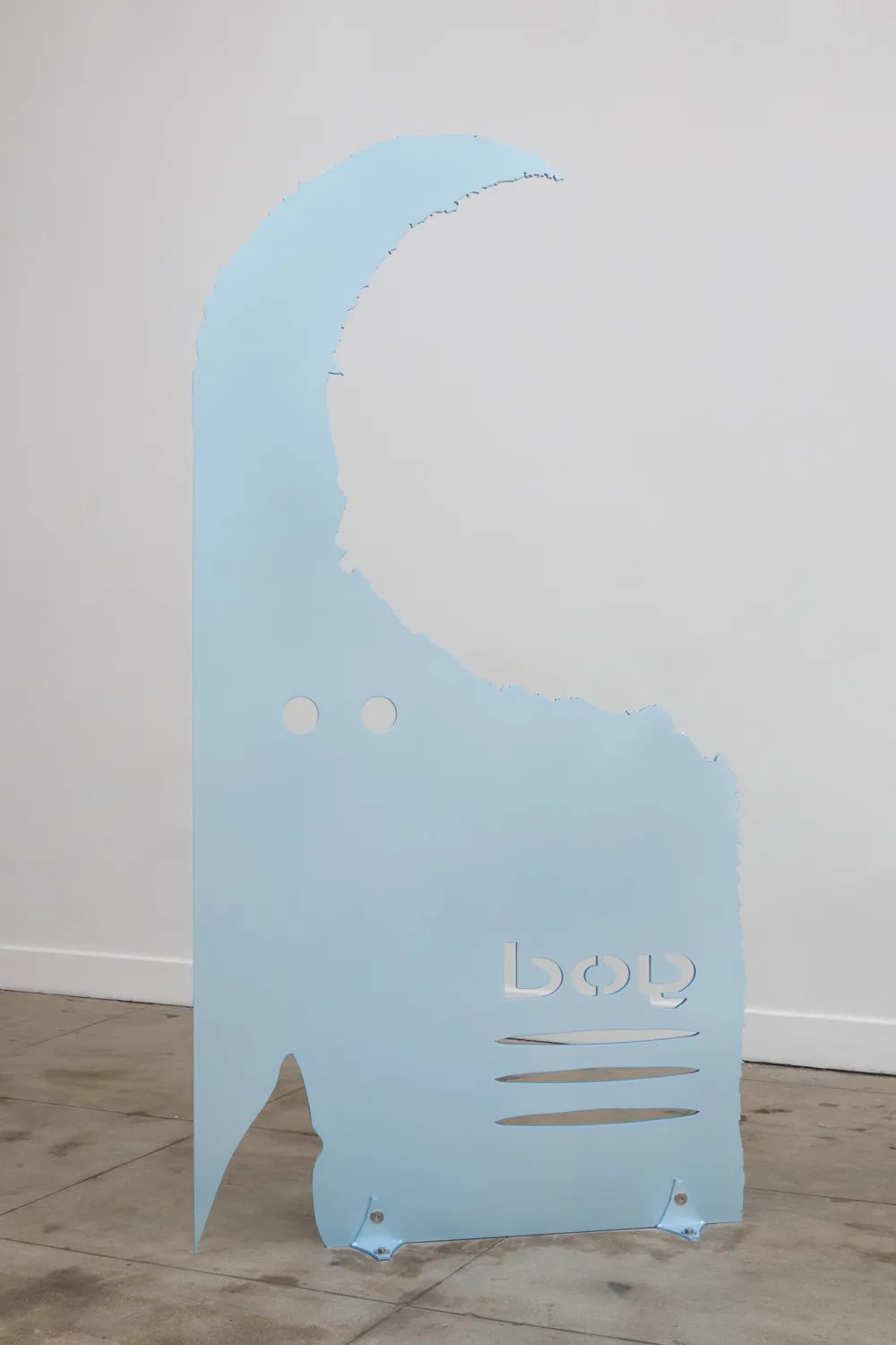Rives Granade Boy God, 2017 aluminum, steel, auto paint, clear coat, stainless steel hardware 84 x 43 x .75 inches
