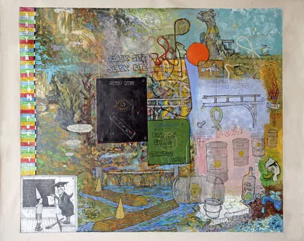 Quaint Rules by William T. Wiley, mixed media on canvas