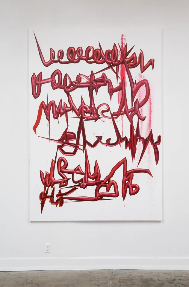 Rives Granade Red Poem, 2015 oil on gessoed canvas 96 x 66 inches