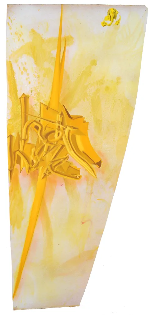 Rives Granade Untitled, 2015 oil, enamel and shellac on paper 36 x 18 inches