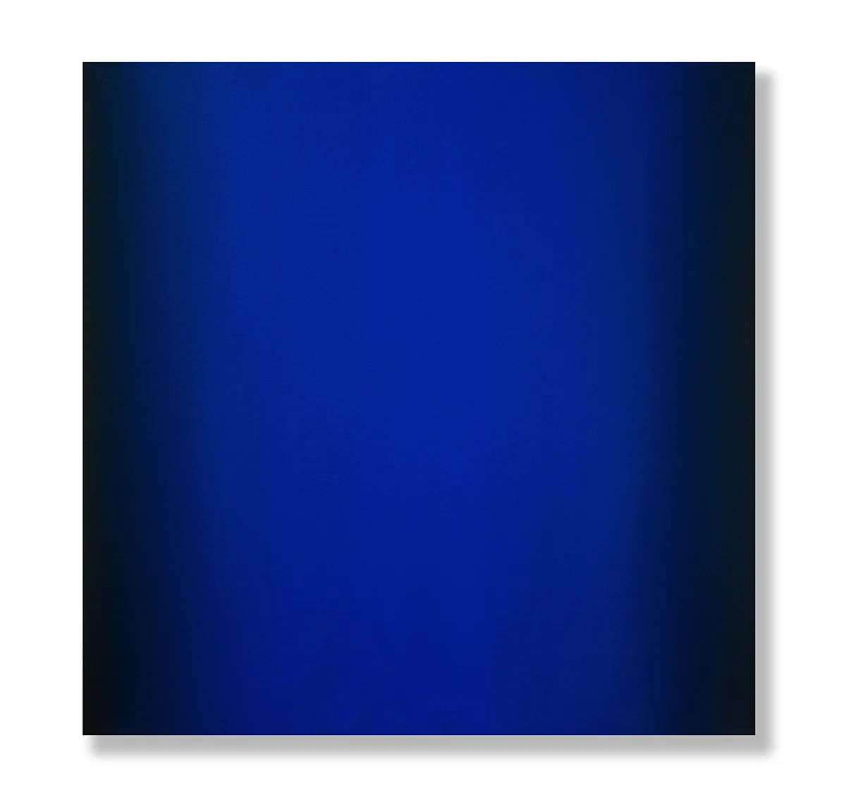 Dare, (Blue Orange) by Ruth Pastine, Oil on canvas on beveled stretcher 24 x 24 in