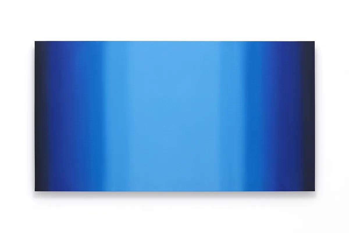 Sublime Terror 5 by Ruth Pastine, oil on canvas on beveled panel, 32 x 60 inches