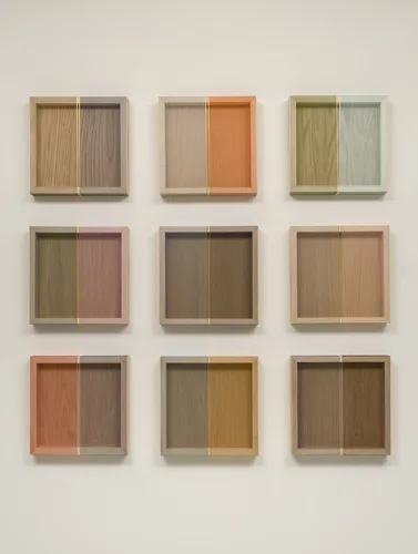 Brian Wills Untitled (hovering thread), 2015 rayon thread, walnut 12 in x 12 inches