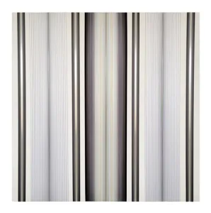 Brian Wills Untitled (silver & grey vertical horizon), 2015 oil, single strand rayon thread 36 x 36 inches