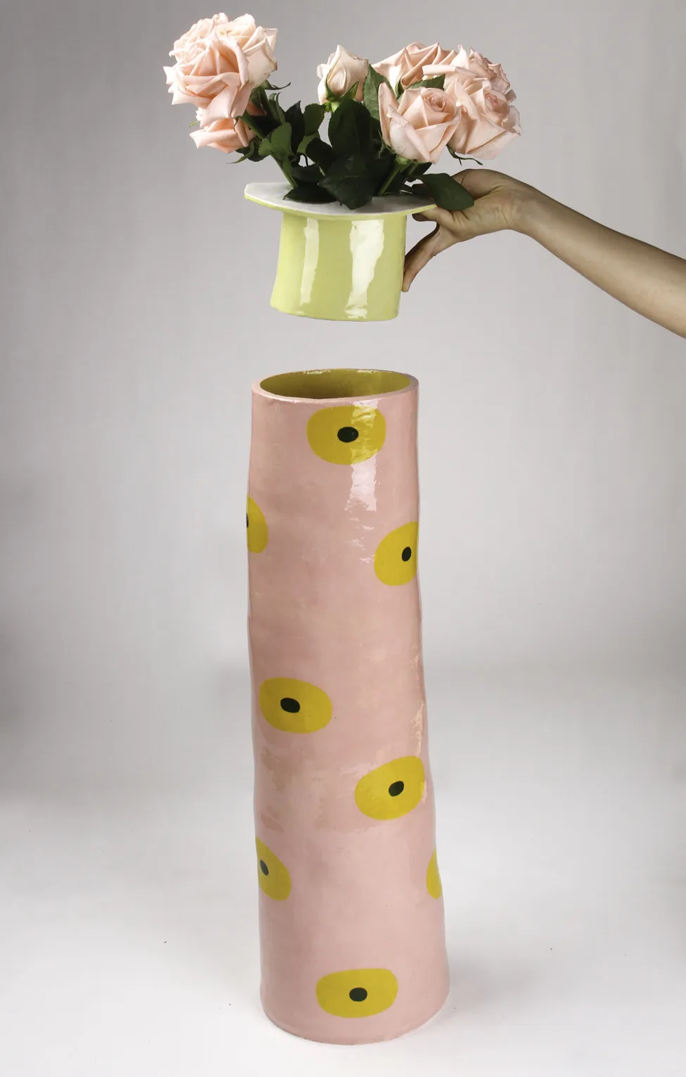 Flamingo Urn, 2017 by Lorien Stern, Ceramic 28 x 7.25 x 7.25 inches