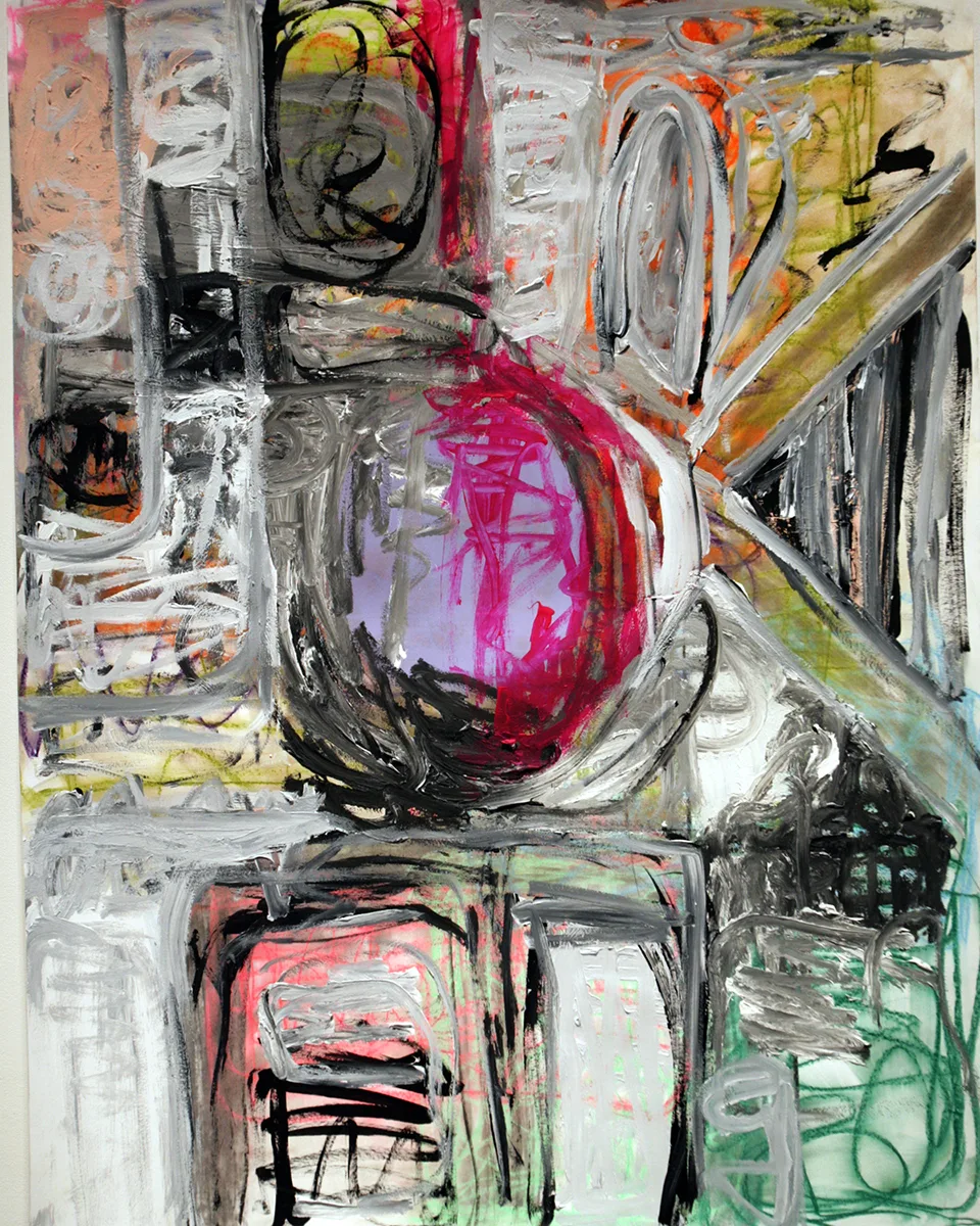 Pastel by Molly Larkey, mixed media on paper, 40 x 30 inches